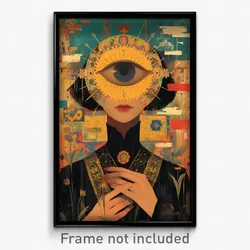 Art Poster - Woman Feeling Greed Wearing Scholarly Forehead Jewel (Print)