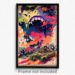 Thai Movie Poster - Animated Trenches (Thailand Retro Film Art Print)