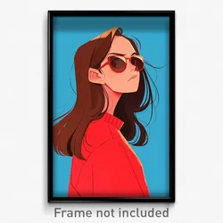 Art Poster - Girl Feeling Unhappy, Hard To Find Aviator Sunglasses (Art Print)