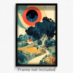 German Movie Poster - Monstrous Lawn (Germany Psychedelic Art Retro Film Print)