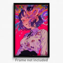 Anime Art Poster - Woman Feeling Neglect Wearing Grand Dress Shirt (Print)