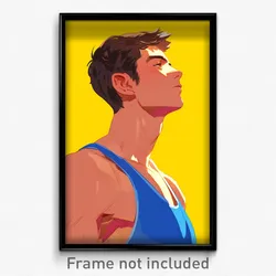 Art Poster - Man Feeling Restlessness, Adventurous Blue Tank Top (Art Print)