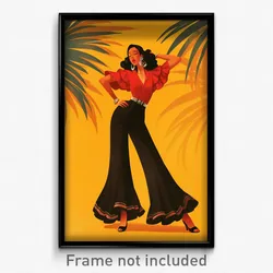 Mexican Movie Poster - Woman Feeling Schadenfreude, Stunning Black Pants (Print)