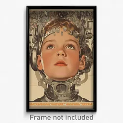 German Movie Poster - Boy Feeling Happy, Scientific Silver Dress (Art Print)