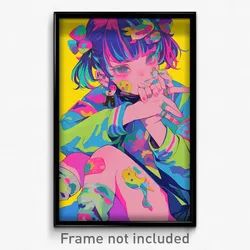 Anime Art Poster - Girl Feeling Moody Wearing Carefree Armlet (Print)