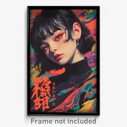 Chinese Movie Poster - Girl Feeling Attraction, Black Cropped Sweater (Print)