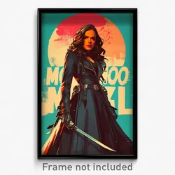 Mexican Movie Poster - Girl Feeling Regret, Gray Full Length Zipper (Art Print)