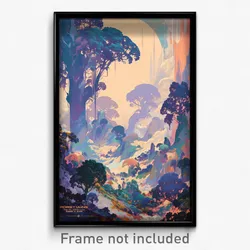 Greek Movie Poster - Multicolored Cloud Forest (Greece Retro Film Art Print)