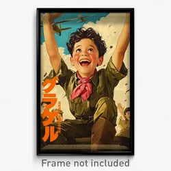 Indonesian Movie Poster - Boy Feeling Joy, Bright Pink Neckerchief (Art Print)