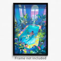 Art Poster - Imaginary Baths (Psychedelic Trippy Weird 11x17 Print)