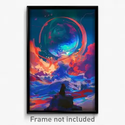 Movie Art Poster - Stylish Ocean (Psychedelic Trippy Retro Cartoon Film Print)