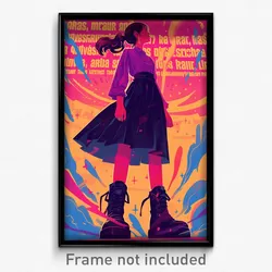 Mexican Movie Poster - Girl Feeling Self Motivated, Sparkling Black Footwear