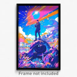 Movie Art Poster - Man Feeling Surprise, Hard To Find Mismatched Legwear (Print)
