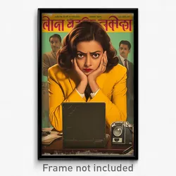 Bollywood Movie Poster - Woman Feeling Disbelief, Immaterial Business Suit