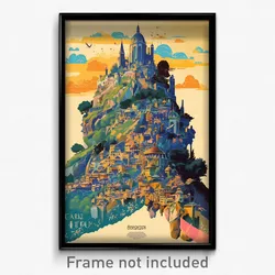 Hebrew Movie Poster - Mountainous Barcelona (Israel Retro Film Art Print)