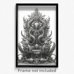 Art Poster - Coarse Throne (Psychedelic Trippy Weird 11x17 Cartoon Print)