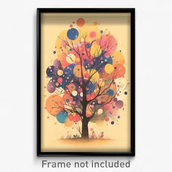 Art Poster - Simplistic Trees (Psychedelic Trippy Weird 11x17 Print)