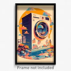 Thai Movie Poster - Curvy Washing Machine (Thailand Retro Film Art Print)