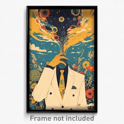 French Movie Poster - Man Feeling Triumphant, Notable Yellow Necktie (Art Print)