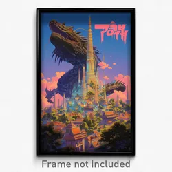 Thai Movie Poster - Terrific Tower (Thailand Psychedelic Art Retro Film Print)