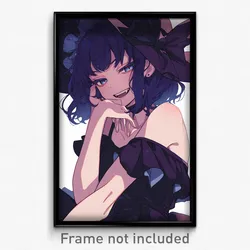 Art Poster - Woman Feeling Bitter Sweetness Wearing Exuberant Black Headwear