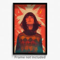 Icelandic Movie Poster - Girl Feeling Dispirited, Outrageous Brown Sweater Vest