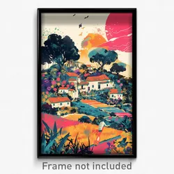 Brazilian Movie Poster - Vibrant Farmstead (Brazil Retro Film Art Print)