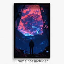 Art Poster - Deserted Spaceship (Psychedelic Trippy Weird 11x17 Cartoon Print)