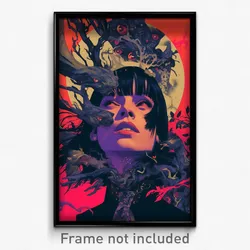 Brazilian Movie Poster - Girl Feeling Spite, Pretty Purple Necktie (Art Print)