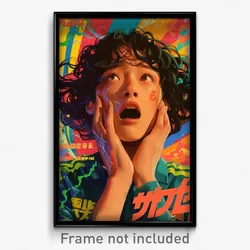 Japanese Movie Poster - Woman Feeling Shocked, Wiry Soccer Uniform (Art Print)
