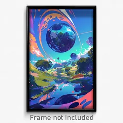 Art Poster - Spherical Grove (Psychedelic Trippy Weird 11x17 Cartoon Print)