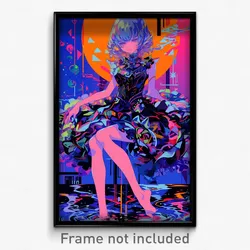 Anime Art Poster - Woman Feeling Uneasiness, Studious Impossible Dress (Print)