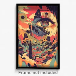 Hebrew Movie Poster - Neat Lisbon (Israel Psychedelic Art Retro Film Print)