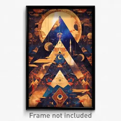 Art Poster - Wooden Gable (Psychedelic Trippy Weird 11x17 Cartoon Print)