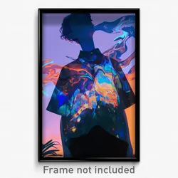 Art Poster - Boy Feeling Amazement Wearing Reflecting Print (Print)