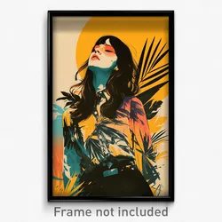 Spanish Movie Poster - Woman Feeling Strong, Baggy Plaid Shirt (Spain Art Print)