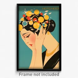 Greek Movie Poster - Woman Feeling Woe, Imaginary Multicolored Hairband (Print)