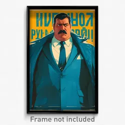 Greek Movie Poster - Man Feeling Happiness, Burly Blue Coat (Greece Art Print)