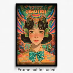 Thai Movie Poster - Girl Feeling Joy, Quixotic Aqua Bowtie (Thailand Art Print)