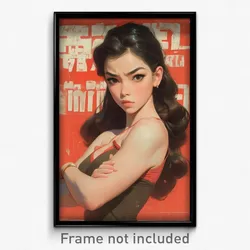 Thai Movie Poster - Girl Feeling Angry, Unkempt Frilled Leotard (Art Print)