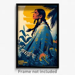 Mexican Movie Poster - Woman Feeling Lonely, Baggy Blue Capelet (Art Print)