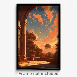 Art Poster - Cloudy Dome (Psychedelic Trippy Weird 11x17 Print)