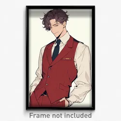 Anime Art Poster - Man Feeling Liking Wearing Athletic Red Ascot (Print)