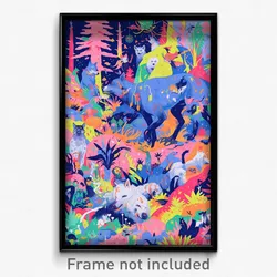 Art Poster - Esteemed Menagerie (Psychedelic Trippy Weird 11x17 Print)