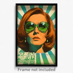 Russian Movie Poster - Woman Feeling Upset, Outlandish Green Tinted Eyewear
