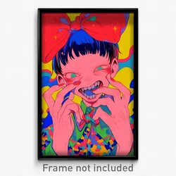 Anime Art Poster - Boy Feeling Schadenfreude Wearing Fluffy Red Bow (Print)