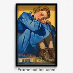 Russian Movie Poster - Woman Feeling Disgruntled, Extra Large Toeless Footwear