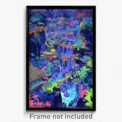Art Poster - Subtle Village (Psychedelic Trippy Weird 11x17 Print)