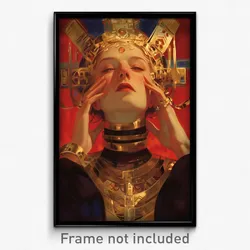 Movie Art Poster - Woman Feeling Agitation, Prestigious Gold Choker (Film Print)