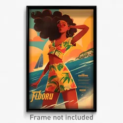 Brazilian Movie Poster - Girl Feeling Curiosity, Outgoing High Waist Shorts